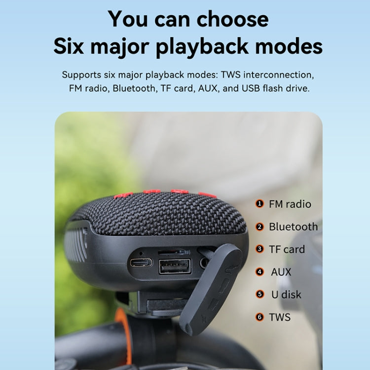 T&G TG-392 Outdoor Bicycle TWS Wireless Bluetooth IPX5 Water-resistant Speaker(Grey)