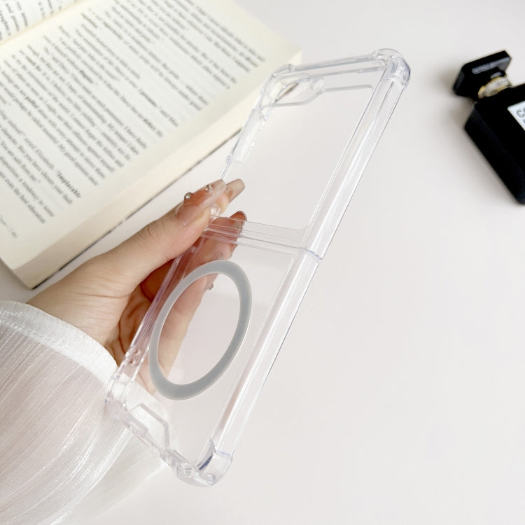 For Samsung Galaxy Z Flip5 5G Magsafe Magnetic Transparent Shockproof Phone Case