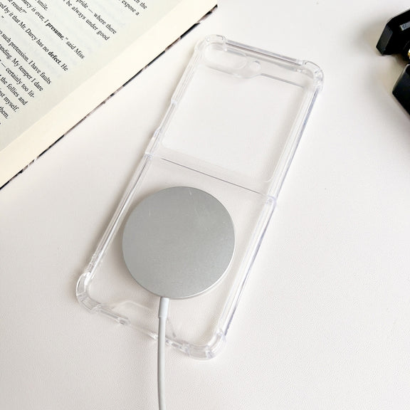 For Samsung Galaxy Z Flip5 5G Magsafe Magnetic Transparent Shockproof Phone Case