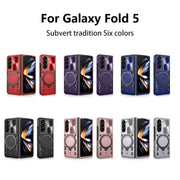 For Samsung Galaxy Z Fold5 CD Texture Sliding Camshield Magnetic Holder Phone Case(Blue)