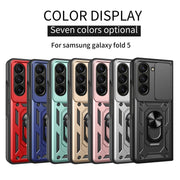 For Samsung Galaxy Z Fold5 Sliding Camera Cover Design TPU+PC Phone Case(Silver)