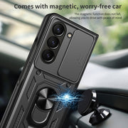 For Samsung Galaxy Z Fold5 Sliding Camera Cover Design TPU+PC Phone Case(Silver)