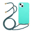 For iPhone 15 Wheat Straw Material + TPU Phone Case with Lanyard(Green) - free shipping - PMC TechLife - Order now!