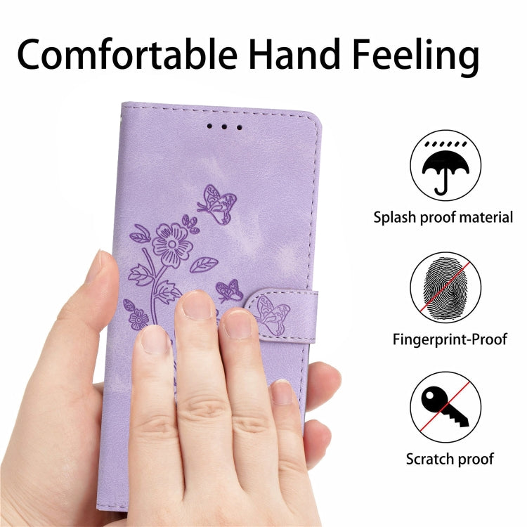 For Xiaomi Redmi Note 12S Flower Butterfly Embossing Pattern Leather Phone Case(Purple)