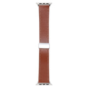 For Apple Watch 8 45mm  Magnetic Buckle Skin Feel Leather Watch Band(Brown)