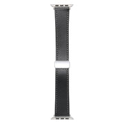 For Apple Watch 6 40mm Magnetic Buckle Skin Feel Leather Watch Band(Black)