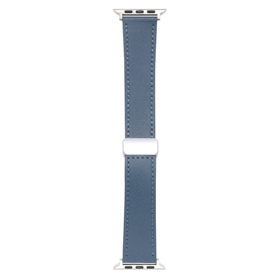 For Apple Watch 6 40mm Magnetic Buckle Skin Feel Leather Watch Band(Light Blue)