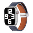 For Apple Watch 6 44mm Magnetic Buckle Skin Feel Leather Watch Band(Dark Blue) - Watch Bands by PMC TechLife | Online Shopping South Africa | PMC TechLife