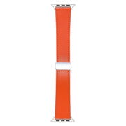 For Apple Watch 3 38mm Magnetic Buckle Skin Feel Leather Watch Band(Orange)