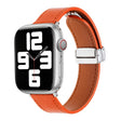 For Apple Watch 2 42mm Magnetic Buckle Skin Feel Leather Watch Band(Orange) - Watch Bands by PMC TechLife | Online Shopping South Africa | PMC TechLife