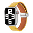For Apple Watch 2 38mm Magnetic Buckle Skin Feel Leather Watch Band(Yellow) - Watch Bands by PMC TechLife | Online Shopping South Africa | PMC TechLife