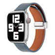 For Apple Watch 42mm Magnetic Buckle Skin Feel Leather Watch Band(Light Blue) - Watch Bands by PMC TechLife | Online Shopping South Africa | PMC TechLife