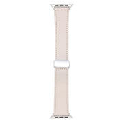 For Apple Watch 38mm Magnetic Buckle Skin Feel Leather Watch Band(Apricot)