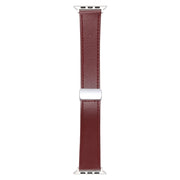 For Apple Watch 38mm Magnetic Buckle Skin Feel Leather Watch Band(Wine Red)