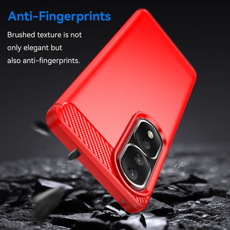 For Honor 90 Pro Brushed Texture Carbon Fiber TPU Phone Case(Red)