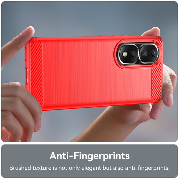 For Honor 90 Pro Brushed Texture Carbon Fiber TPU Phone Case(Red)