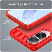 For Honor 90 Lite Brushed Texture Carbon Fiber TPU Phone Case(Red)