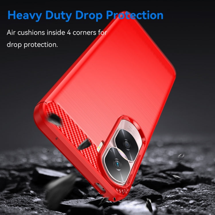 For Honor 90 / 80 Brushed Texture Carbon Fiber TPU Phone Case(Red)