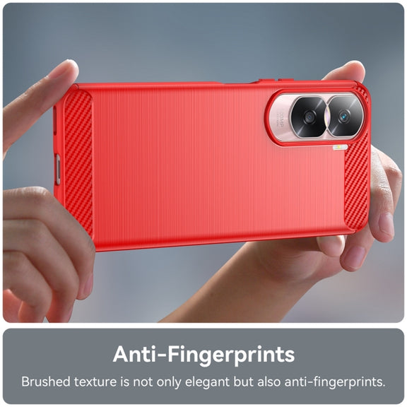 For Honor 90 / 80 Brushed Texture Carbon Fiber TPU Phone Case(Red)