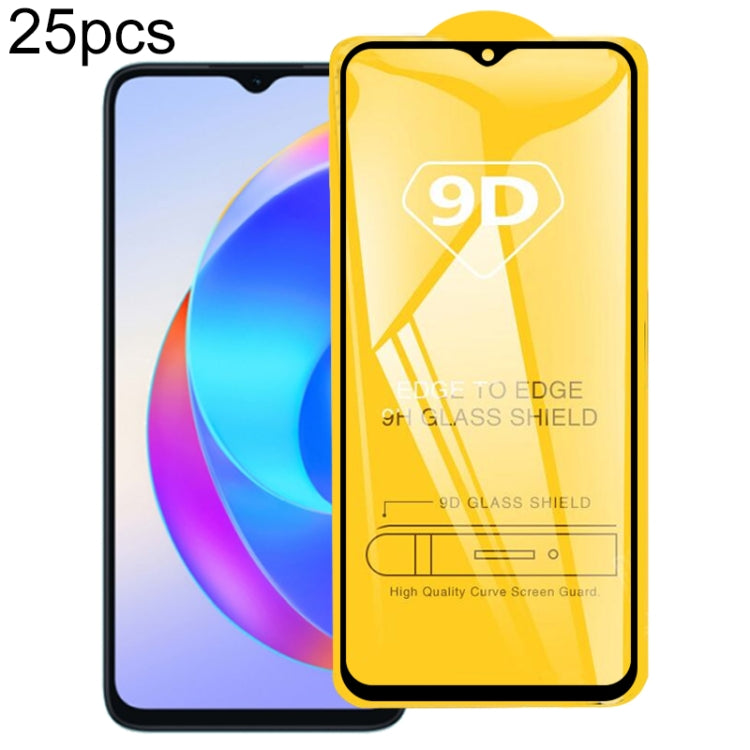 For Honor X6a / X5 Plus / X6b 25pcs 9D Full Glue Screen Tempered Glass Film