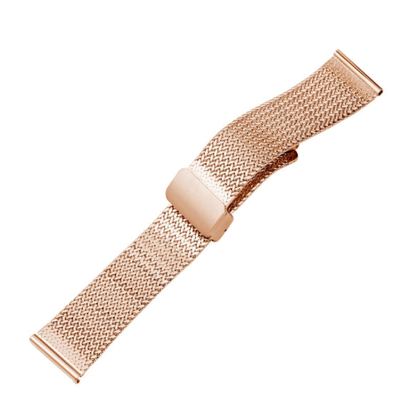 For Apple Watch 5 44mm Magnetic Buckle Herringbone Mesh Metal Watch Band(Rose Gold)