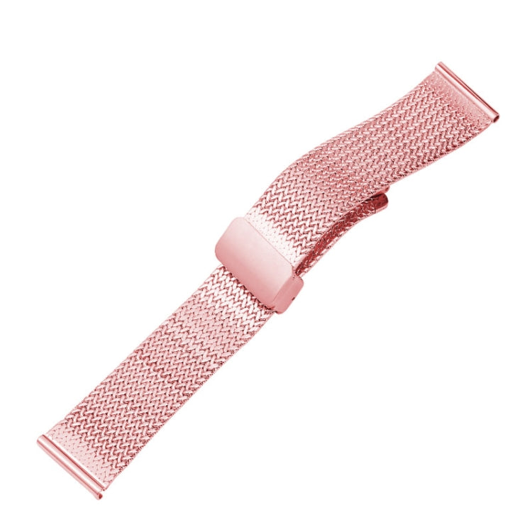 For Apple Watch 38mm Magnetic Buckle Herringbone Mesh Metal Watch Band(Pink)