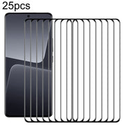 For Xiaomi 13T 25pcs 9H HD 3D Curved Edge Tempered Glass Film(Black)