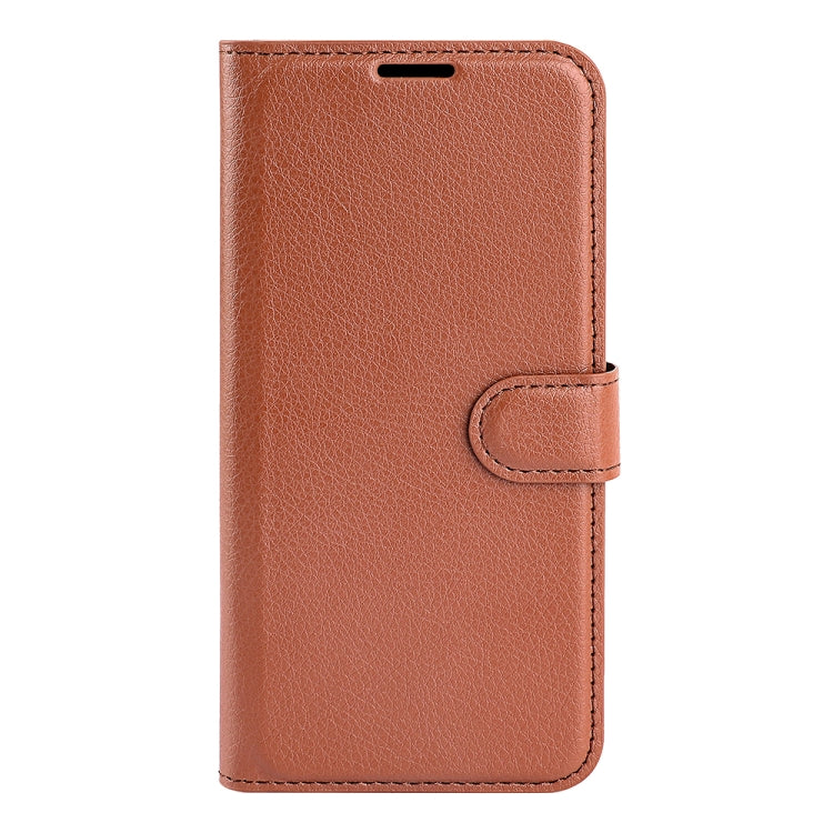 For Samsung Galaxy A14 5G Litchi Texture Horizontal Flip Phone Case with Holder(Brown)