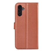 For Samsung Galaxy A14 5G Litchi Texture Horizontal Flip Phone Case with Holder(Brown)