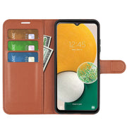 For Samsung Galaxy A14 5G Litchi Texture Horizontal Flip Phone Case with Holder(Brown)
