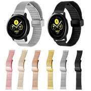 22mm Magnetic Buckle Herringbone Mesh Metal Watch Band for Samsung Galaxy Watch(Black)