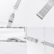 22mm Magnetic Buckle Herringbone Mesh Metal Watch Band for Samsung Galaxy Watch(Black)