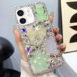 For iPhone 11 Ice Crystal Bow Knot Full Diamond TPU Phone Case(Yellow+Green) - free shipping - PMC TechLife - Order now!