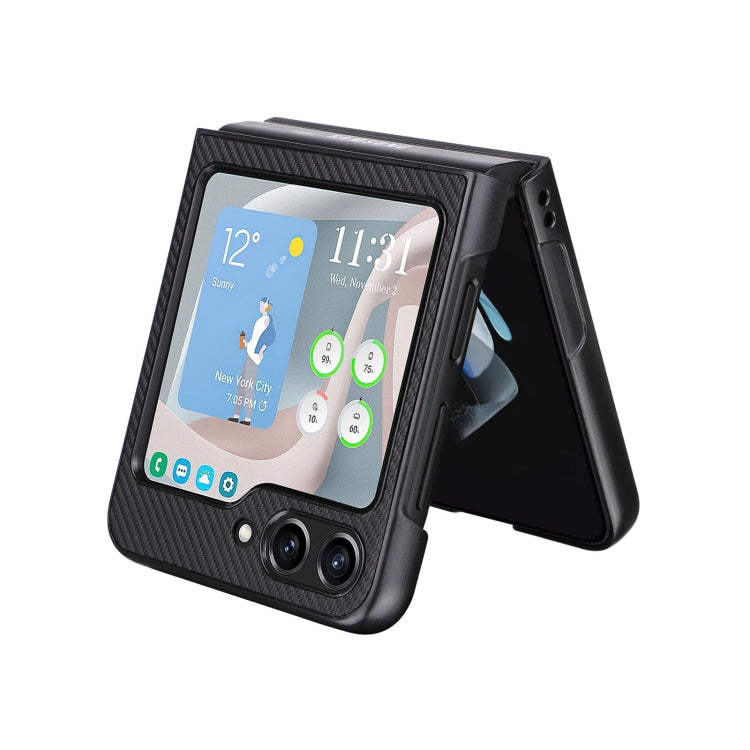 For Samsung Galaxy Z Flip5 5G PU Leather PC Phone Case(Black)