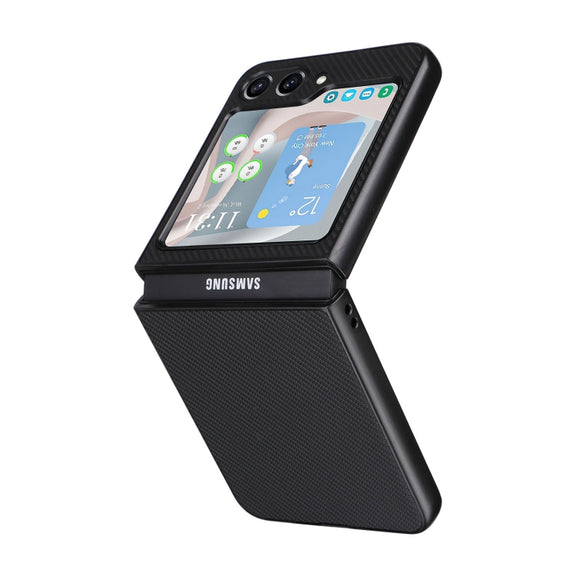 For Samsung Galaxy Z Flip5 5G PU Leather PC Phone Case(Black)