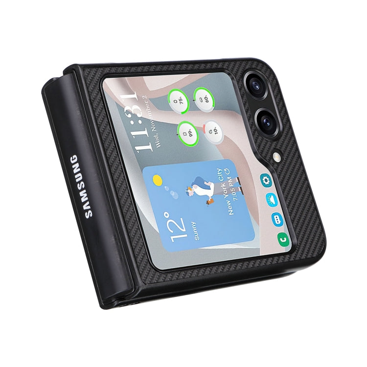 For Samsung Galaxy Z Flip5 5G PU Leather PC Phone Case(Black)