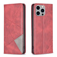 For iPhone 15 Pro Max Rhombus Texture Magnetic Leather Phone Case(Red) - free shipping - PMC TechLife - Order now!
