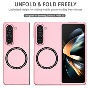 For Samsung Galaxy Z Fold5 Magsafe Magnetic Folding PC Phone Case(Pink)