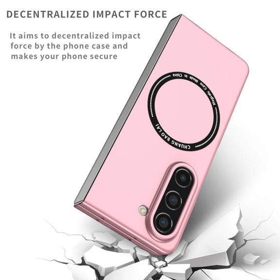 For Samsung Galaxy Z Fold5 Magsafe Magnetic Folding PC Phone Case(Pink)