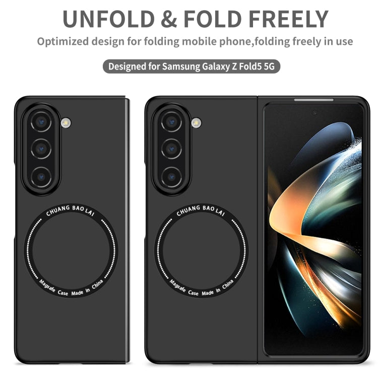 For Samsung Galaxy Z Fold5 Magsafe Magnetic Folding PC Phone Case(Black)