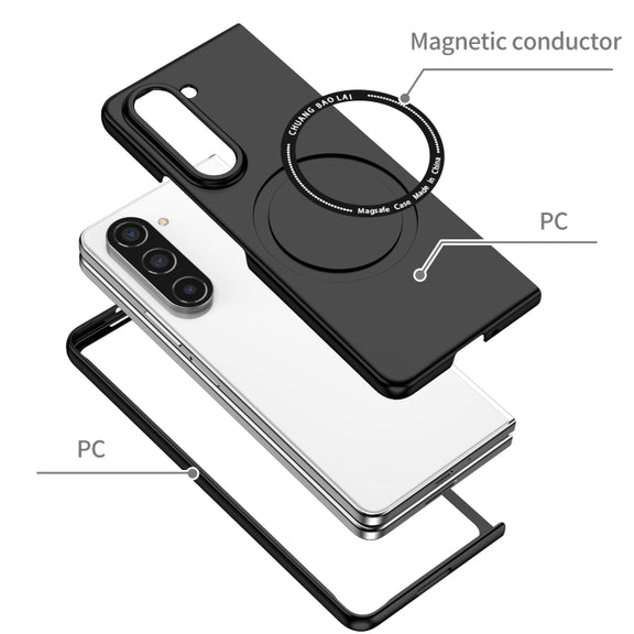 For Samsung Galaxy Z Fold5 Magsafe Magnetic Folding PC Phone Case(Black)