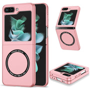 For Samsung Galaxy Z Flip5 5G Magsafe Magnetic Folding PC Phone Case(Pink)