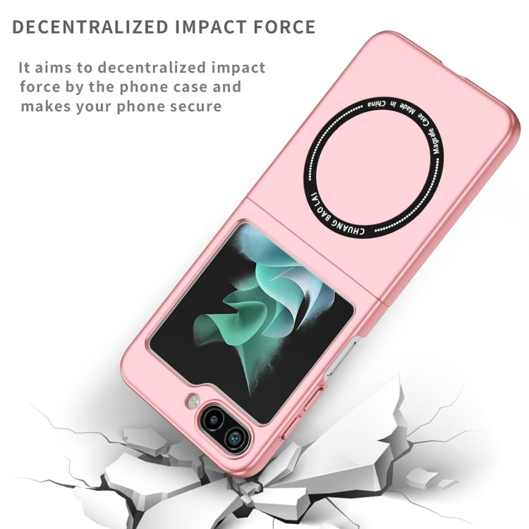 For Samsung Galaxy Z Flip5 5G Magsafe Magnetic Folding PC Phone Case(Pink)