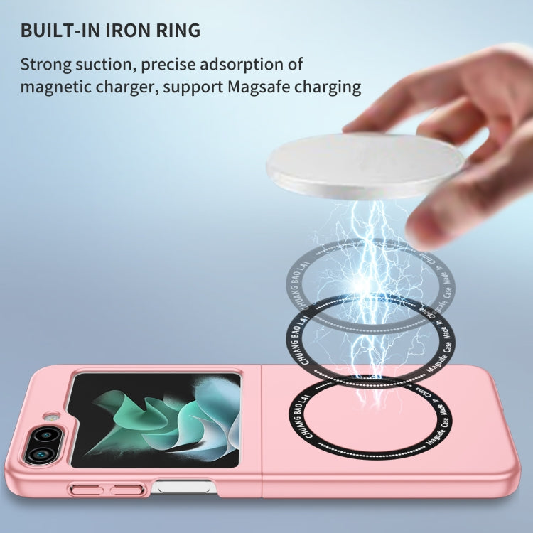 For Samsung Galaxy Z Flip5 5G Magsafe Magnetic Folding PC Phone Case(Pink)