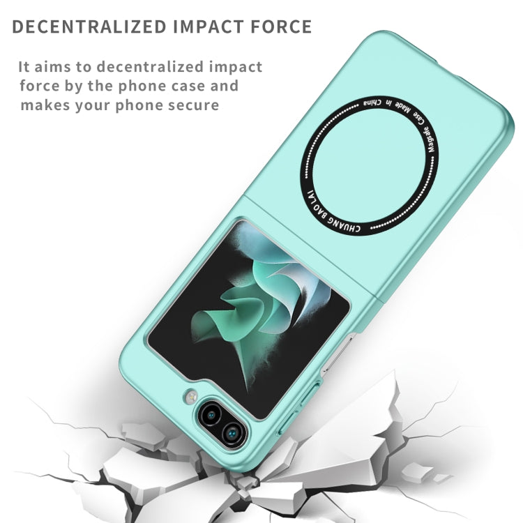 For Samsung Galaxy Z Flip5 5G Magsafe Magnetic Folding PC Phone Case(Light Blue)