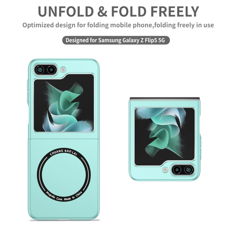 For Samsung Galaxy Z Flip5 5G Magsafe Magnetic Folding PC Phone Case(Light Blue)