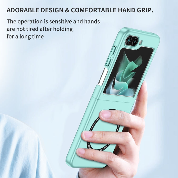 For Samsung Galaxy Z Flip5 5G Magsafe Magnetic Folding PC Phone Case(Light Blue)