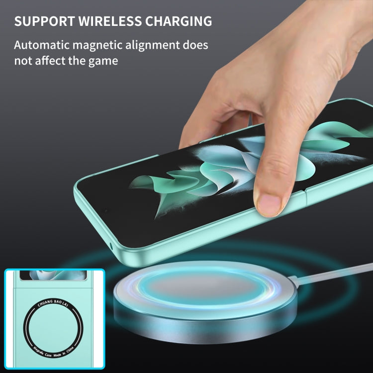 For Samsung Galaxy Z Flip5 5G Magsafe Magnetic Folding PC Phone Case(Light Blue)