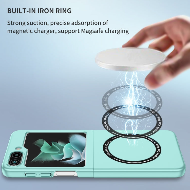 For Samsung Galaxy Z Flip5 5G Magsafe Magnetic Folding PC Phone Case(Light Blue)