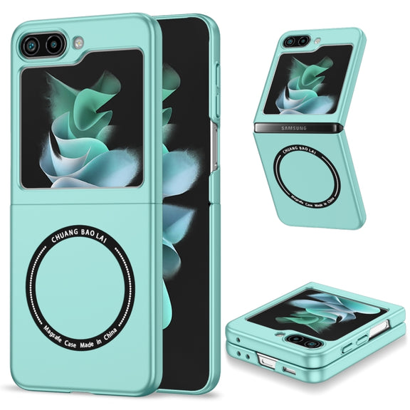 For Samsung Galaxy Z Flip5 5G Magsafe Magnetic Folding PC Phone Case(Light Blue)
